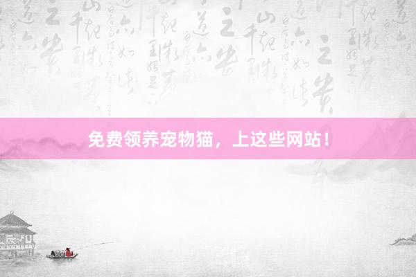 免费领养宠物猫,上这些网站!